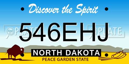 546EHJ North Dakota License Plate