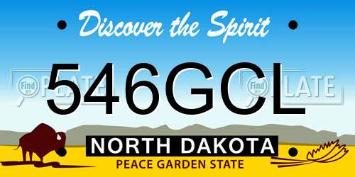 546GCL North Dakota License Plate