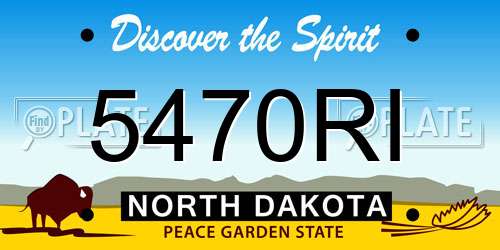 5470RI North Dakota License Plate