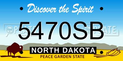 5470SB North Dakota License Plate
