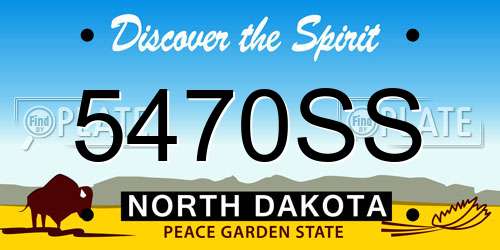 5470SS North Dakota License Plate