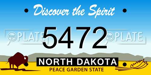 5472 North Dakota License Plate