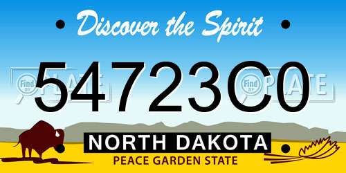 54723C0 North Dakota License Plate