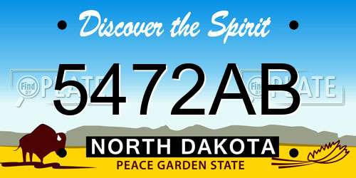 5472AB North Dakota License Plate