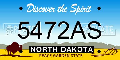 5472AS North Dakota License Plate