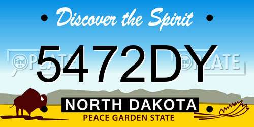 5472DY North Dakota License Plate