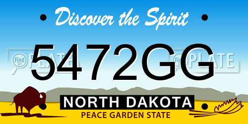 5472GG North Dakota License Plate