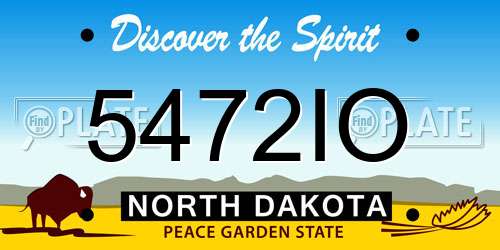 5472IO North Dakota License Plate