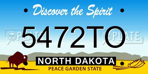 5472TO North Dakota License Plate