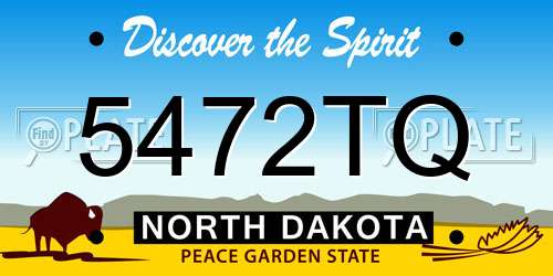 5472TQ North Dakota License Plate