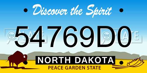 54769D0 North Dakota License Plate