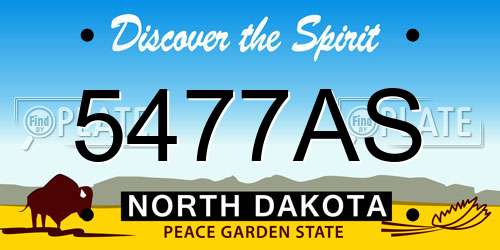 5477AS North Dakota License Plate