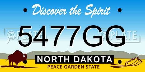 5477GG North Dakota License Plate