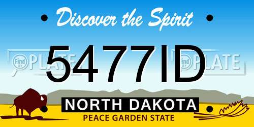 5477ID North Dakota License Plate