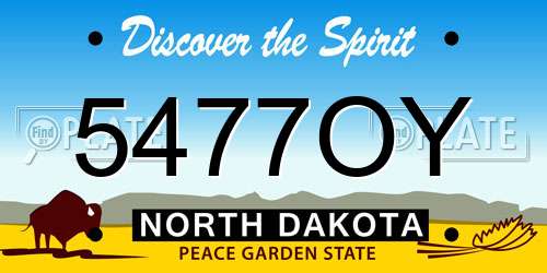 5477OY North Dakota License Plate
