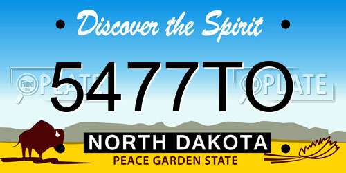 5477TO North Dakota License Plate