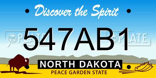 547AB1 North Dakota License Plate