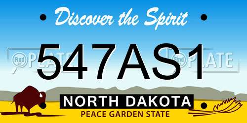 547AS1 North Dakota License Plate