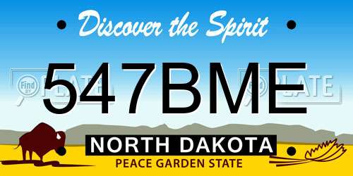547BME North Dakota License Plate