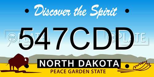 547CDD North Dakota License Plate