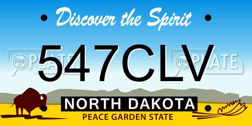 547CLV North Dakota License Plate