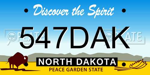 547DAK North Dakota License Plate