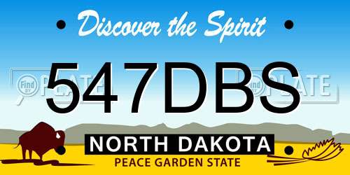 547DBS North Dakota License Plate