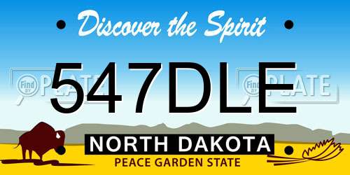 547DLE North Dakota License Plate