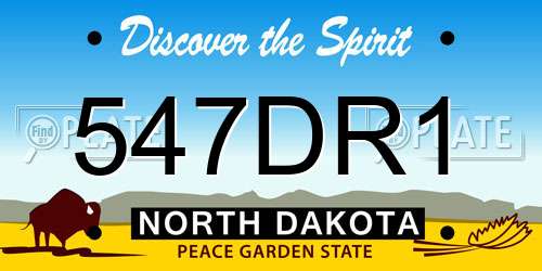 547DR1 North Dakota License Plate