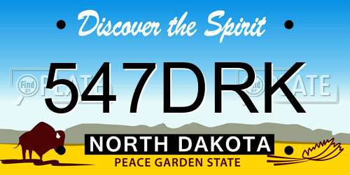 547DRK North Dakota License Plate