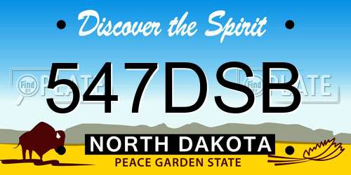 547DSB North Dakota License Plate