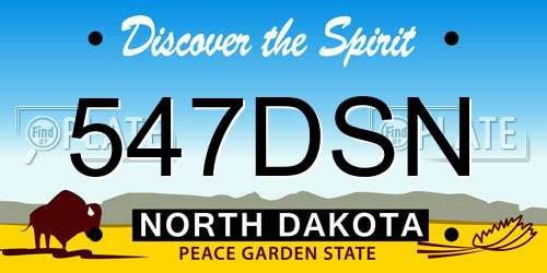 547DSN North Dakota License Plate