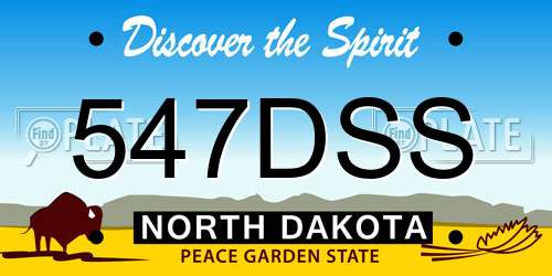 547DSS North Dakota License Plate