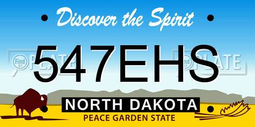 547EHS North Dakota License Plate