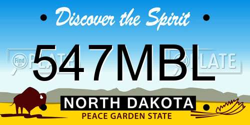 547MBL North Dakota License Plate