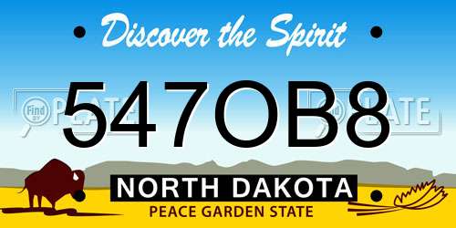 547OB8 North Dakota License Plate