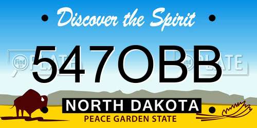 547OBB North Dakota License Plate