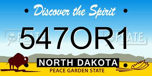 547OR1 North Dakota License Plate