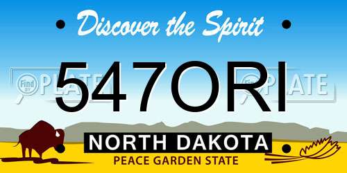 547ORI North Dakota License Plate