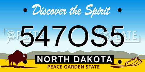 547OS5 North Dakota License Plate