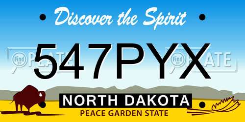 547PYX North Dakota License Plate