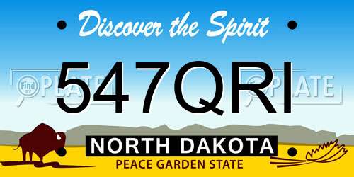 547QRI North Dakota License Plate