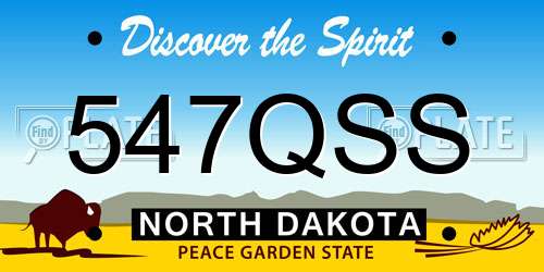 547QSS North Dakota License Plate