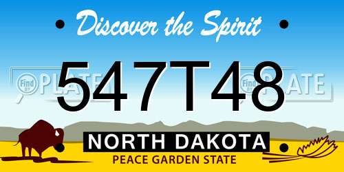 547T48 North Dakota License Plate