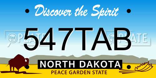 547TAB North Dakota License Plate