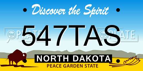 547TAS North Dakota License Plate
