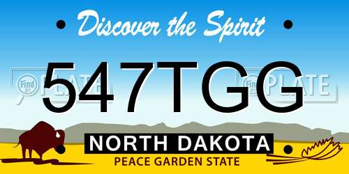 547TGG North Dakota License Plate