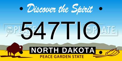 547TIO North Dakota License Plate