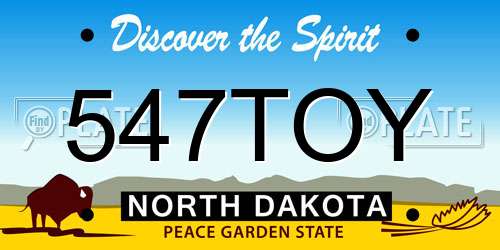 547TOY North Dakota License Plate