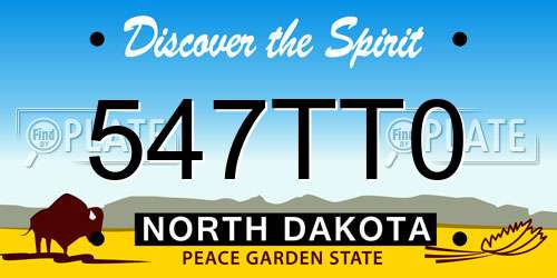 547TT0 North Dakota License Plate